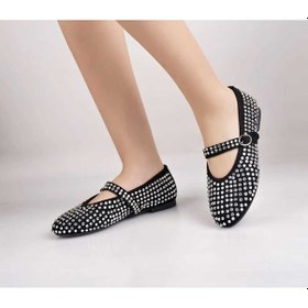 Resim Taşlı Şık Mery Ceyn Günlük Rahat Babet Siyah 