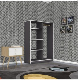 Resim Kenzlife giysi dolabı taci 120*090*30 gri gardırop 