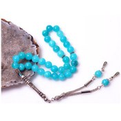 Resim Taş Sandığı Turkuaz Rengi Jade Taşı Tesbih 8 MM 