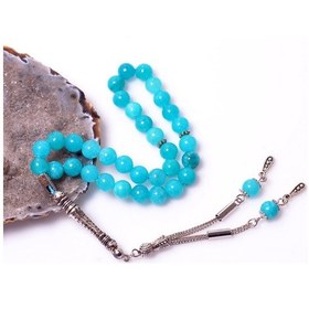 Resim Taş Sandığı Turkuaz Rengi Jade Taşı Tesbih 8 MM 