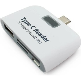 Resim Alfais 4941 Type C Usb 3.1 Kart Okuyucu Micro Usb Sd Card Reader Çevirici Hızlı Aktarım İçin 