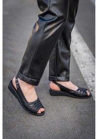 Resim Ortopedik Anne Sandalet Rahat Yumuşak Ayakkabı 38-39-40-41-42 Numara Siyah Siyah 