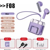 Resim Karler Bass ZENGEZUR F08 Dijital Şarj Göstergeli TWS Bluetooth Kulaklık - Mor 