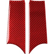 Resim Araba Karbon Fiber Kapı Kolu Kapağı Bmw Mini F56 İçin Dekoratif Etiket, Sol Ve Sağ Sürücü Evrensel Kırmızı 1 Adet 