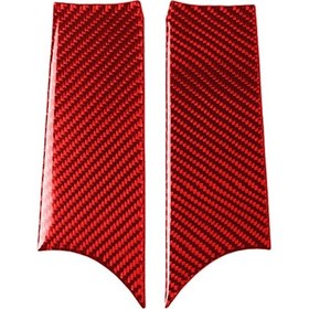 Resim Araba Karbon Fiber Kapı Kolu Kapağı Bmw Mini F56 İçin Dekoratif Etiket, Sol Ve Sağ Sürücü Evrensel Kırmızı 1 Adet 