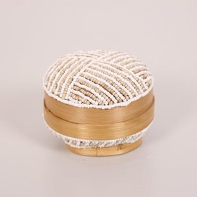 Resim Bali Boncuklu Bambu Saklama Kutusu S 11x8 cm 
