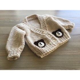 Resim Handmadee Bebek Hırkası Hediyelik El Örgüsü Hırka 