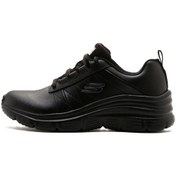 Resim Skechers Fashion Fit-effortless Memory Foam Leather Womens Sneaker Black Hafızalı Taban Hakiki Deri Kadın Günlük Spor Ayakkabı Siyah Siyah 