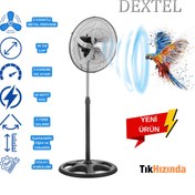 Resim TıkHızında Dextel pervane 5 Metal Kanatlı Soğutucu Vantilatör 3 Kademe Hız Kontrol 18"inch - 80w 