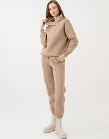 Resim NEWCES Kaoüşonlu Karamel Renk 3 Iplik Kadın Sweatshirt. Stylish, -1152 