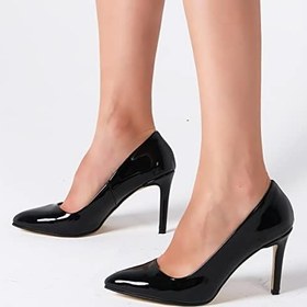 Resim Mio Gusto Basic Siyah Rugan Kadın Stiletto Topuklu Ayakkabı 