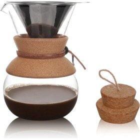 Resim PremiumPort Isıya Dayanıklı Borosilikat Cam Filtre Kahve Demleme 600 ml 