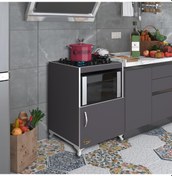 Resim Kenzlife ocak dolabı doğangün gri 85*60*56 hazır mutfak ankastre gömme ocak için arkalıksız 