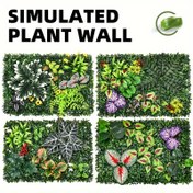 Resim 1 adet Yeşil Bitki Duvarı Simülasyon Bitki Duvarı 40X60Cm Arka Plan Dekorasyonu Üç Boyutlu Biyonik Bitki Duvarı Açık Çim Çit Yüksek Kaliteli Güneş Koruma İçin Uygun İç Mekan, Düğün, Parti, Açık Bahçe, Arka Bahçe Çit Ev Dekorasyonu 