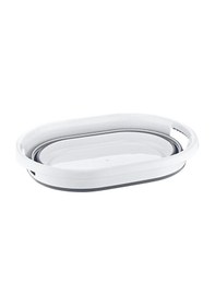 Resim Katlanır Çamaşır Sepeti Gri&Beyaz 