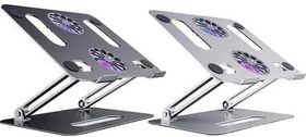 Resim Daytona ST-801 Çift Fanlı Alüminyum Katlanabilir Laptop Dizüstü Bilgisayar Macbook Standı (Koyu Gri) 