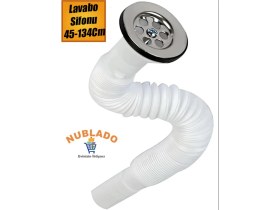 Resim Nublado Sifon Körüklü Lavabo Evye Hortumu Sifonu Pis Su Gideri Borusu 45-134 cm 