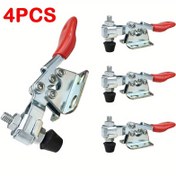 Resim 4 adet İş İstasyonu Hızlı Değiştirme Kelepçe Seti GH-201 Tipi / 26,99 KG Aşırı Yük / Ahşap Oyma ve Hava Kompresörü Montajı için Uygun / Askeri Metal Yapı Yatay Hızlı Pense Dirsek Kelepçesi Sabitleme Sıkıştırma Cihazı GH-201 