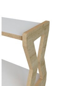 Resim Zühre Safir Meşe -beyaz -4 Raflı Ahşap Ayakkabılık -çok Amaçlı Dekoratif Raf, Organizer Beyaz - Safir Meşe 