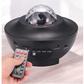 Resim Projektör Yıldız Gece Lambası Disko Topu Bluetooth Bağlantılı Taş 
