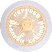 Resim E27 Tavan Fanı, Kapalı Düşük Fan Işığı, Gizli Elektrikli Fan Gimbal Lamba Tutucu (Krem Rengi) (Yurt Dışından) 