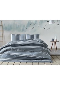 Resim Listra Easy Cotton Çift Kişilik Nevresim Takımı Gri 