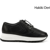 Resim Gönderi R Kadın Siyah Bağcıklı Dolgu Taban Hakiki Deri Sneaker Gdza13424312 Siyah 