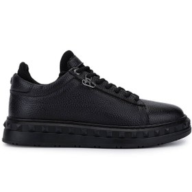 Resim Tamer Tanca Erkek Siyah Deri Sneakers & Spor Ayakkabı 