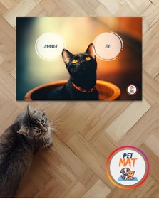 Resim MEVESE Petmat Kedi Mama Paspası , Kaymaz Taban , Yıkanabilir , Evcil Hayvan Paspası 015-S 