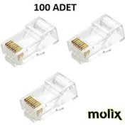 Resim 100 Adet Cat-5 Rj45 Jack Network Uç Ethernet Jak İnternet Uç Jak 