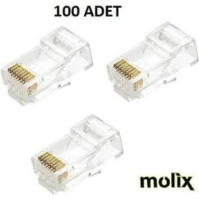 Resim 100 Adet Cat-5 Rj45 Jack Network Uç Ethernet Jak İnternet Uç Jak 