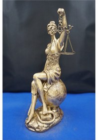 Resim Themis Adalet Tanrıçası Heykeli 34 Cm Dünya Üstünde Dekoratif Biblo, Ev & Ofis Aksesuarı Altın 