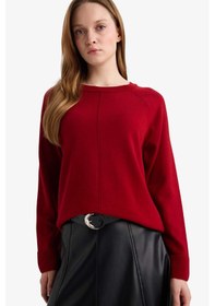 Resim Defacto Yün Karışımlı Regular Fit Bisiklet Yaka Triko Tunik G5867ax25wnrd344 Kırmızı-rd344 