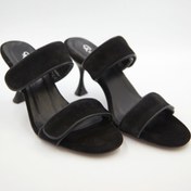 Resim DUYGUSHOESBAG Kadın Süet Hakiki Deri Topuklu Terlik 