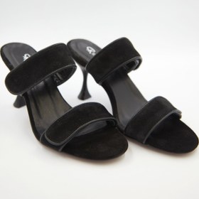 Resim DUYGUSHOESBAG Kadın Süet Hakiki Deri Topuklu Terlik 