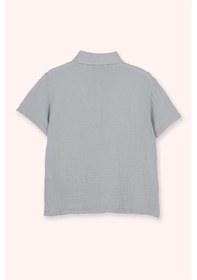 Resim Panço Kız Çocuk Nakışlı Müslin Gömlek Mavi 