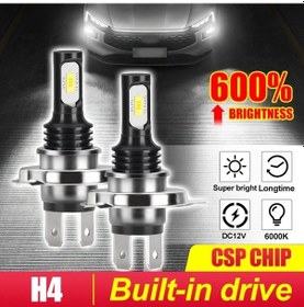 Resim Dashanshop H4 Hb2 9003 Led Far Ampulü 600parlaklık Mini Csp 3570 Chip 6000k 