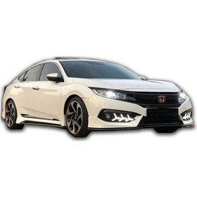 Resim Civic FC5 Mugen Yan Marşpiyel Seti Mat Siyah Plastik 2016-2021 