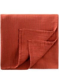 Resim Cigit Naturel Battaniye 90x100 CM Rust Çizgili Kiremit 