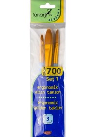 Resim Fanart 700 Serisi Ergonomik Altın 3'lü Fırça Seti - Set 1 