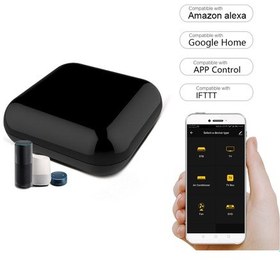 Resim Yaleker Siyah Kare Wifi Akıllı Infrared Kumanda: Zamanlama, Ses Kontrolü Ve Ev Aletleri Uzaktan Denetimi 