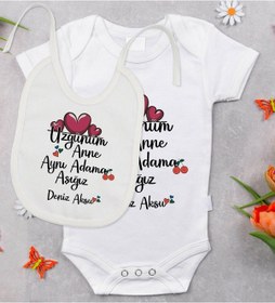 Resim Bitmeyenkartus Bk Kids Kişiye Özel Aynı Adama Aşığız Tasarımlı Bebek Body Zıbın Çok Renkli 