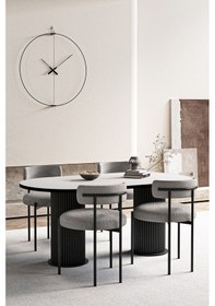 Resim Avvio Natura Teddy Sandalye Ptt Silindir Ayak 80x140 Oval Yemek Masası Mutfak Masası Masa Sandalye Takımı Beyaz 