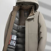 Resim Erkek Kışlık Kalın Mont, Outdoor Spor Kapüşonlu Polar Astarlı Dolgulu Alternatif 