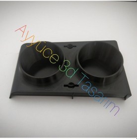 Resim Ayyüce 3d, Mercedes W124 Kasa Bardaklık Standı, Siyah Renk, 85-96 