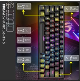 Resim Maiyame Bajeal Mekanik Klavye 63 Tuşlu Oyun Klavyesi Yüksek Kaliteli Mavi Anahtarlar Dayanıklı Ve Klavye 