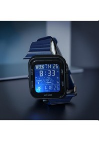 Resim Qulothes Su Geçirmez Led Işıklı Dijital Kronometre Adım Sayar Takvimli Sporcu Saati Lacivert 