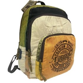 Resim Dark Cotton Kaliteli Vintage Salaş Yıkama Kumaş Disayn Günlük Gezi Okul Sırt Çantası 30cmx40cm Camel 