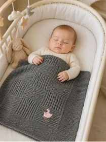 Resim belpa Kuğu Concept Triko Bebek Battaniyesi %100 Pamuklu,Sepet Örgü Desenli,Kız Bebek Erkek Bebek Battaniyesi,Kalın Triko Bebek Battaniyesi 
