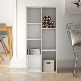 Resim aden home senin evin senin dünyan Beyaz Kitaplık, Raflı Kitaplık, Çok Amaçlı Dolap, 7 Bölmeli Beyaz Mdf - M-ktp11 